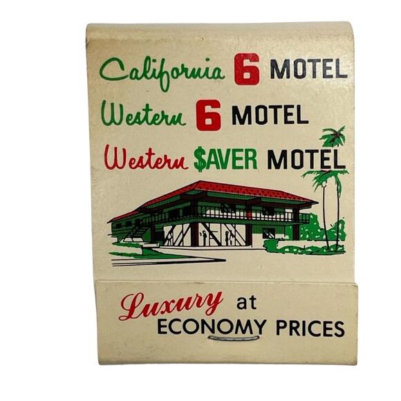Vintage California Western 6 Saver Motel Advertising Matchbook Cover Unstruck - Picture 5 of 6